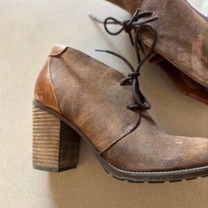 Tommy Hilfiger Duff Brown Wood Heel Steampunk Academia Shoe Bootie